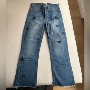 J. Crew mid-rise blue jeans size 25 with star detail